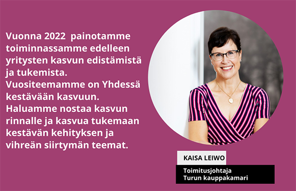 Kaisa Leiwo 2022 Turun kauppakamarin toimitusjohtaja